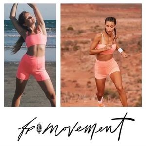 NWT Free People Movement Odessa Biker Short in Papaya Punch Size Medium